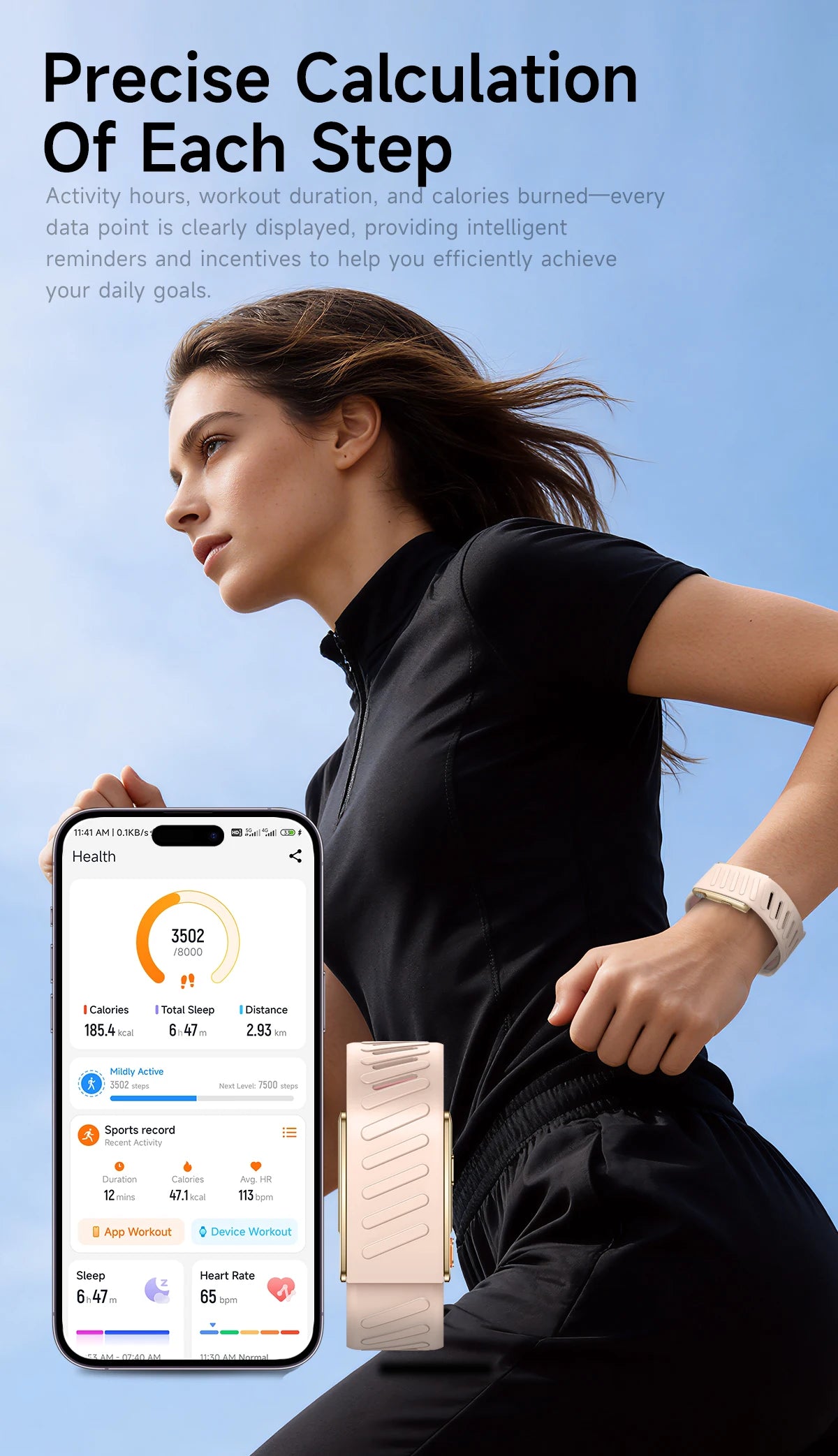 2026 New Screenless Fitness Tracker Health Smart Band ECG+PPG Uric Acid Blood Oxygen Body analysis Smart Bracelet For Men Women