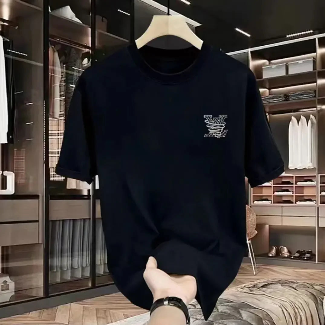 100% pure cotton men's luxurious brand letter print T-shirt, short-sleeved T-shirt, high-quality men's clothing, streetwear