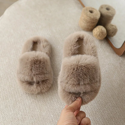 Children's Cotton Slippers - Kids Winter Slippers | Non Slip Flat Shoes For Boys & Girls