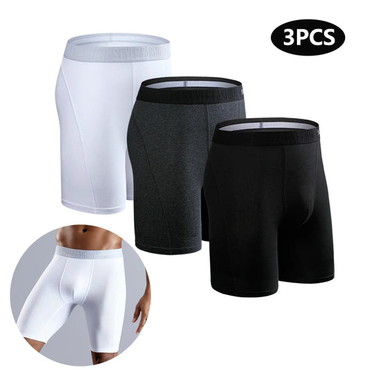Mens Cotton Boxer Briefs - 3 Pack Comfortable Underwear