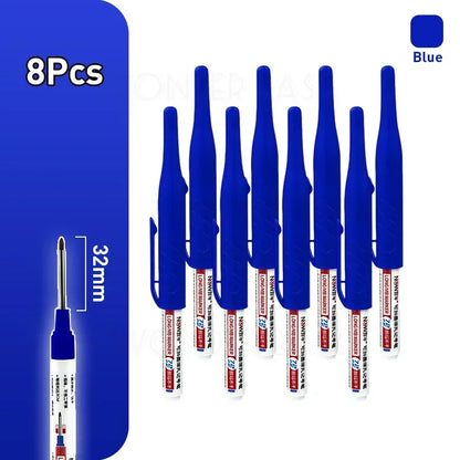 Waterproof Multi-Purpose 32mm Deep Hole Marker Pens - 1-8 Pcs in 4 Colors for Wood Tile Metal  Bathroom Use