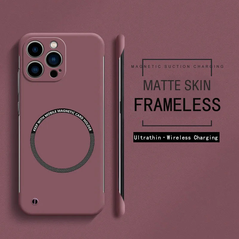 Frameless Magnetic For Magsafe Ultra Slim Case For iPhone 17 Air 16E 16 15 14 13 12 Pro Max Plus Mini Hard PC Matte Back Cover