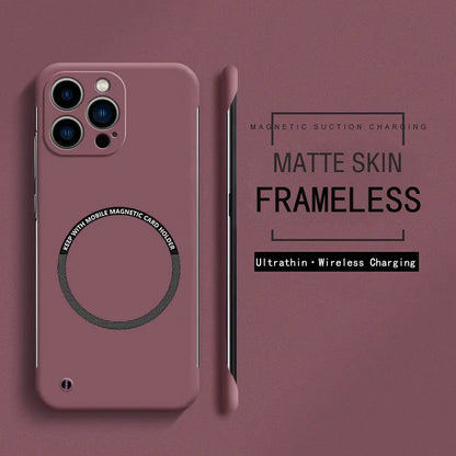 Frameless Magnetic For Magsafe Ultra Slim Case For iPhone 17 Air 16E 16 15 14 13 12 Pro Max Plus Mini Hard PC Matte Back Cover