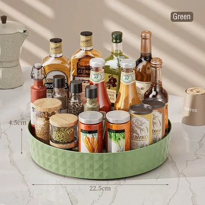 360 Rotating Spice Rack - Non-Slip Kitchen Organizer Tray