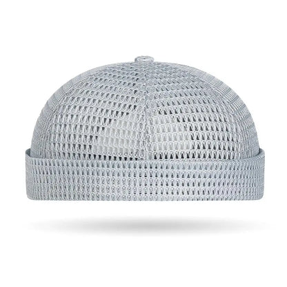 New Mesh Breathable Brimless Melon Skin Hat Summer Ultra-Light Adjustable Docker Beanies Hat Outdoor Hip Hop Sailor Landlord Cap