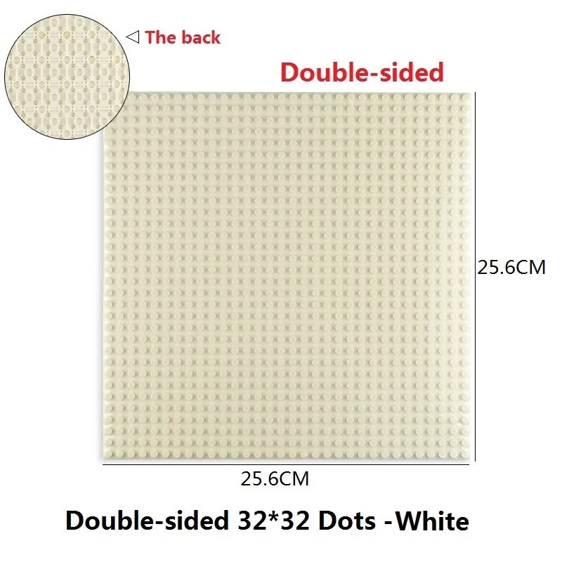 Building Blocks Baseplate Double Sided 32x32 Dots - Classic Brick Accessories for Kids