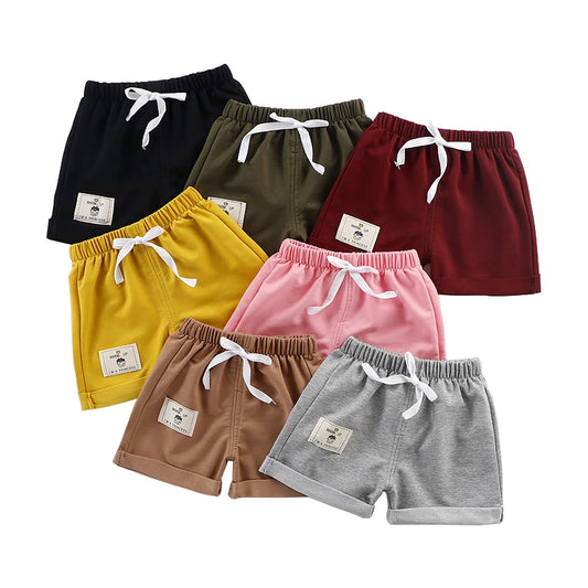 Baby Boy Shorts - Casual Summer Kids Drawstring Waist Lightweight Polyester Pants - ZOOMNSTORE