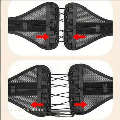 【R】Adjustable Lace Up Lumbar Support Belt Breathable Mesh Waist Brace For Back Pain Relief And Posture Correction