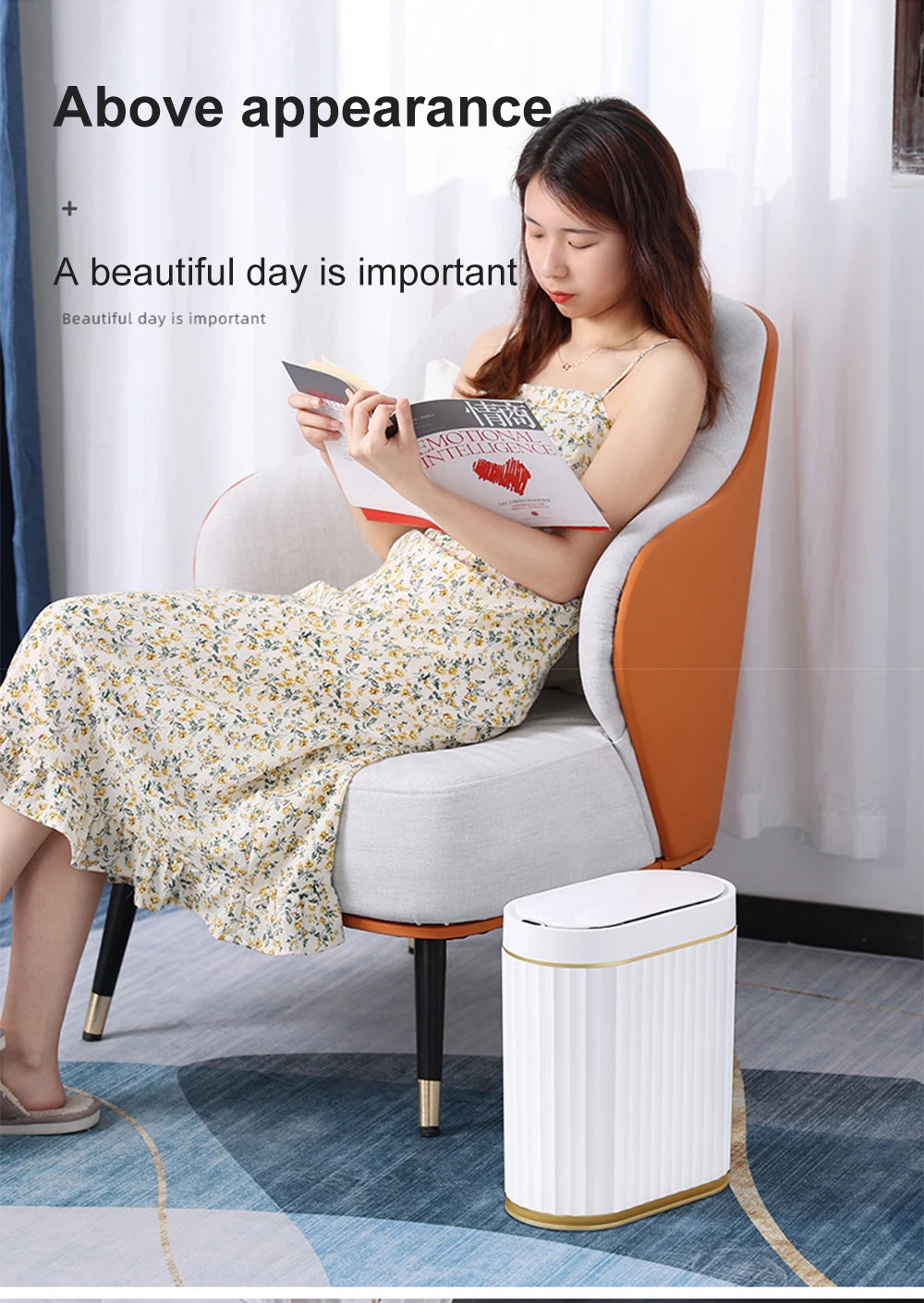 Smart Home Automatic Sensor Trash Can - Waterproof Kitchen Bathroom Wastebasket
