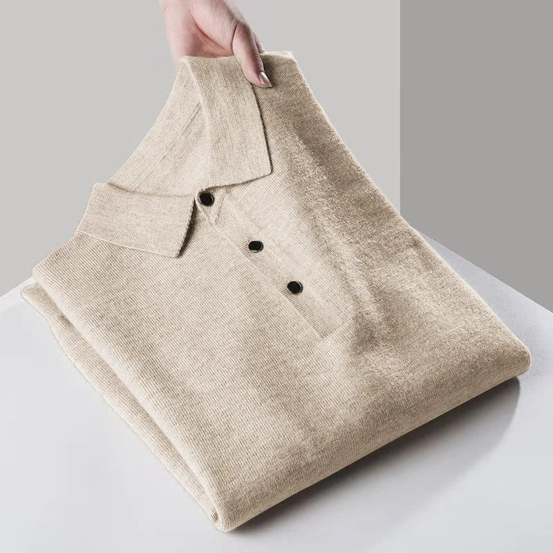 Mens Quarter zipper Sweater Long Sleeve Button Down Golf Shirts Casual Knitted Ribbed Dress Pullover outdoor Anti-pilling Men