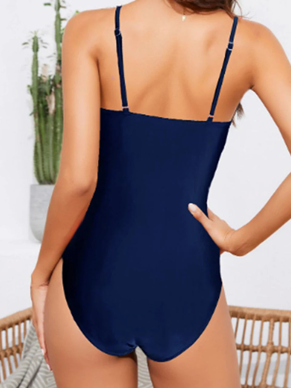2025 Ruffle Solid Swimsuit Women One Piece Sexy Straped Swimwear Female Padded Beachwear Bathers Bathing Swimming Suit Beachwear