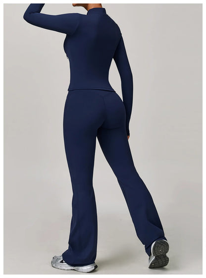 Women Yoga Sports Set - Running Fitness Outfit with Super Elastic, Breathable Gym Tracksuit