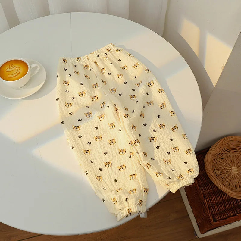 Summer Children's Anti-Mosquito Pants Thin Section of Small and Medium-Sized Children Hundred Nine Pants Boys and Girls Pants