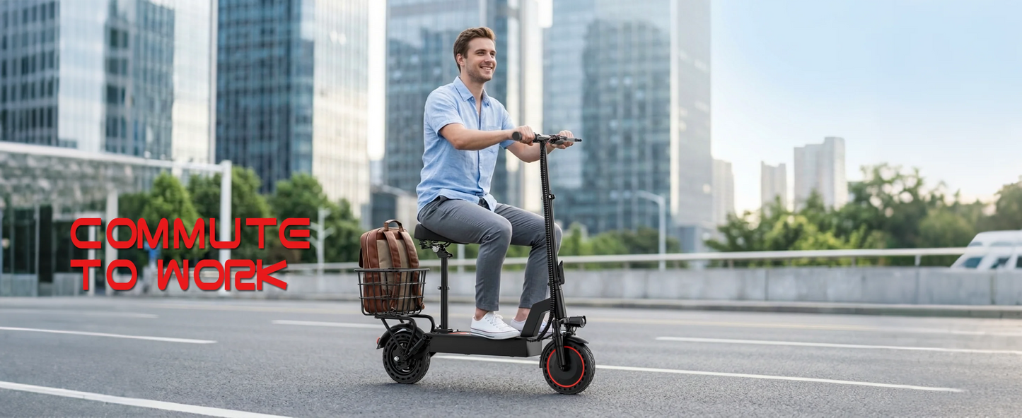 2026 New 500W 10inch Solid Tire Electric Bicycle with Basket 7.8AH Battery 22Miles Max Range 22MPH Max Speed Dua Shock Absorption Foldable Adult Ebike