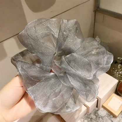 Summer Organza Silk Scrunchies Elastic Hair Bands for Women Fashion Hair Rope Ponytail Holder Ties Girl Hair Accessories