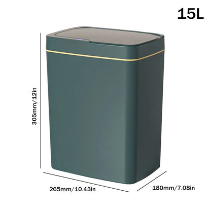 Smart Sensor Touchless Trash Can - Waterproof Electric Garbage Bin for Kitchen  Bathroom