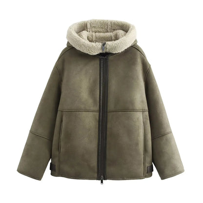 Hooded Winter Jacket – Women's Padded Coat With Zip Up Fleece Outerwear