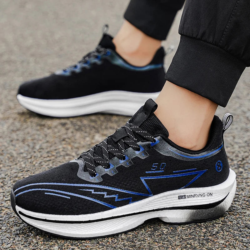 Marathon Men Sports Running Shoes Carbon Board Air Cushion Breathable Lightweight Women's Comfortable Athletic Nonskid Sneakers