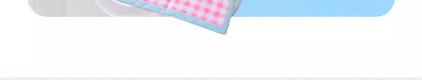 Portable Foldable Cute Plaid Pet Summer Cooling Pad Waterproof Machine Washable Four Season Sleeping Mat For Small Medium Dogs