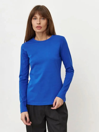 Cotton Loose T Shirt - Women's Casual Tops | Oversized Long Sleeve Basic Solid Shirt