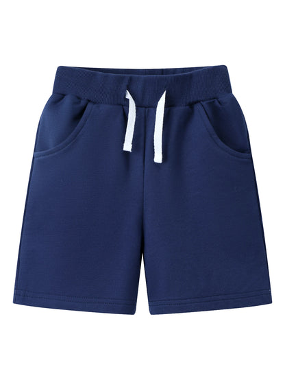 Trendy 3pcs Kids Boys Summer Casual Sweat Shorts Elastic Waistband Drawstring Pockets Soft Cotton Athletic Short Pants 2-7Y