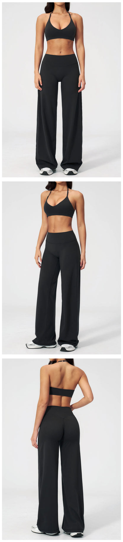 Women's Fitness Set Gym Tracksuit Breathable Sports Bra Flared Trousers Suit Workout Clothing Sportswear Female Athletic Wear