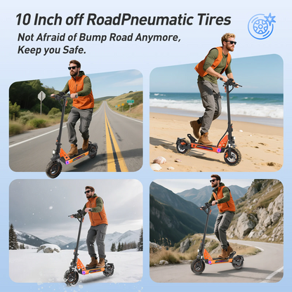 TOFUN TF3 Electric Scooter 1000W Motor 48V13Ah Battery Adult Sport Road Mountain E-Scooter 10Inch Tires Snow Foldable EScooter