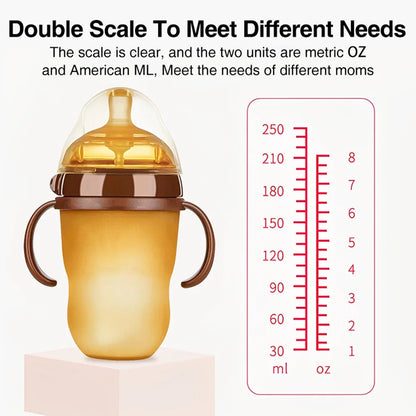 150ML/250ML Portable Baby Bottle Slicone Feeding Bottle With Handle Baby drop-resistant Bottles Newborn Bottle BPA Free