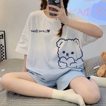 Sleepwear Set Women Short Pajamas for Women Women's Summer Pajamas Pajama Sets Pijama Woman Home Wear Panties Sleep Lounge