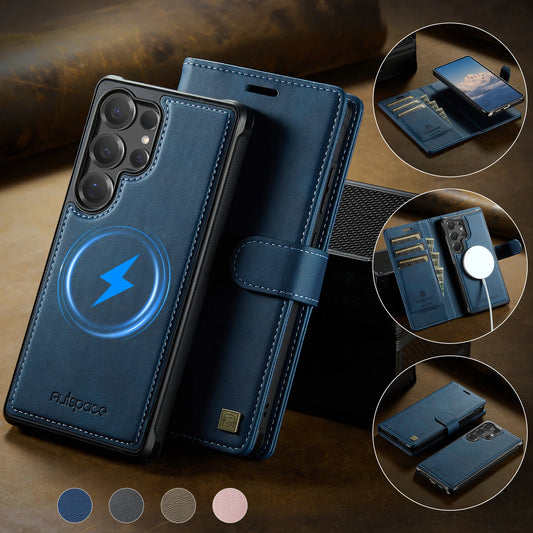 Leather Phone Case 2-in-1 Detachable Wallet Cover With Card Holder For Samsung Galaxy S25 Plus