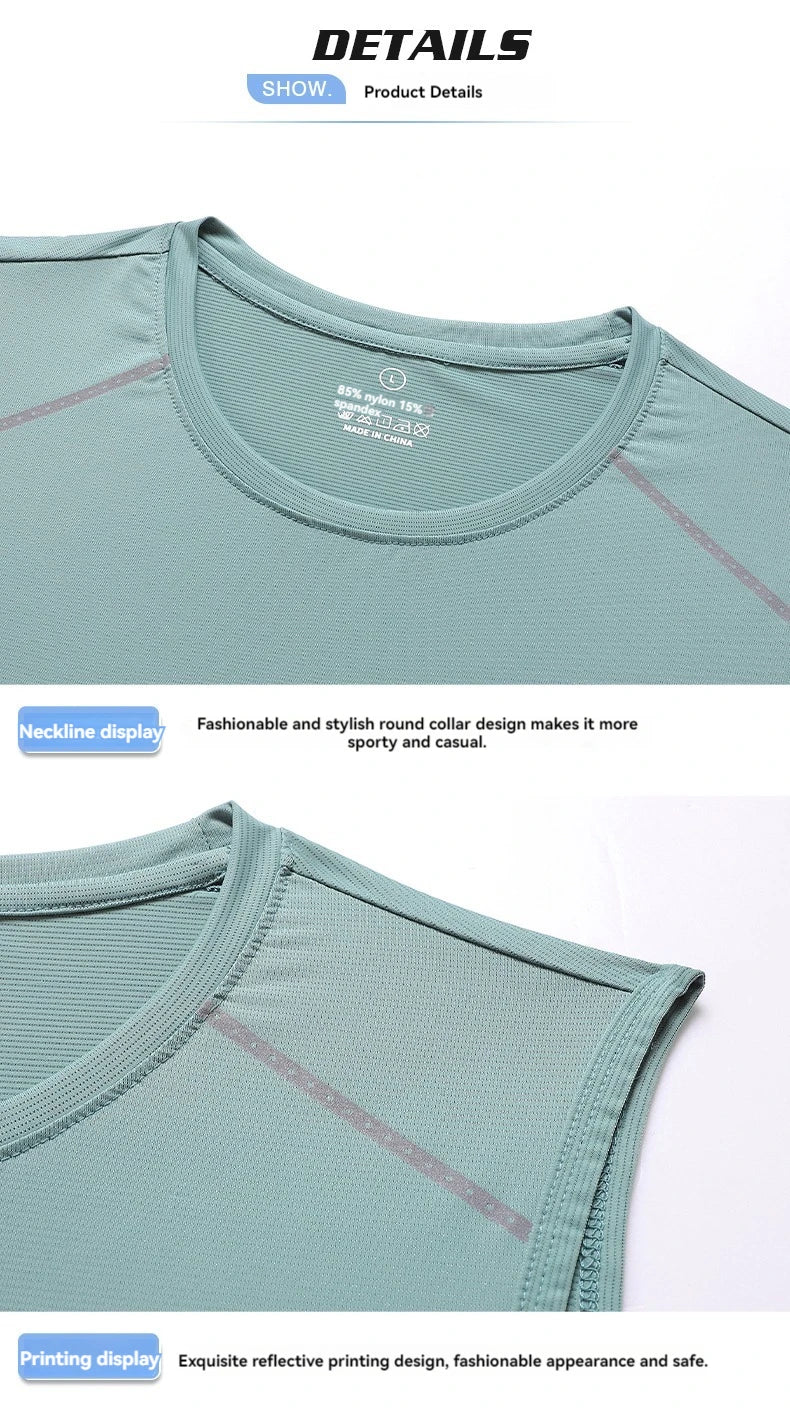 Men's Sleeveless T-Shirt - Breathable Summer Shirt | Quick Drying Ice Silk Fabric