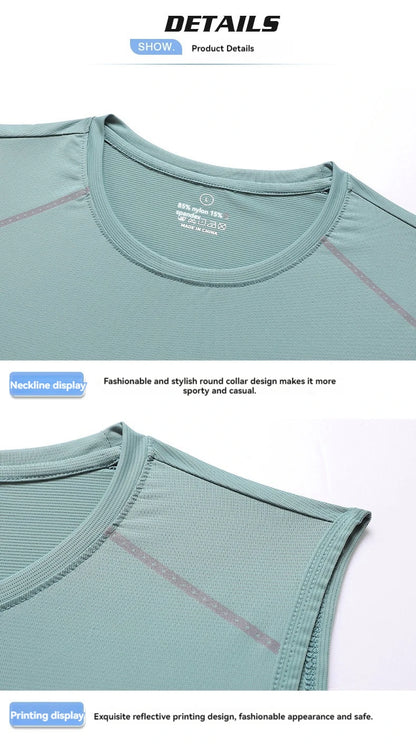 Men's Sleeveless T-Shirt - Breathable Summer Shirt | Quick Drying Ice Silk Fabric