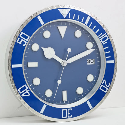 Luxury Metal Wall Clock - Modern 34cm Luminescent Home Decor