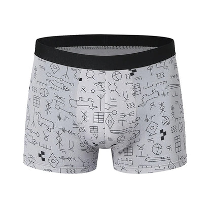 Mens 10-Piece Fashion Underwear Set - Comfortable Large Size Printed Boyshorts