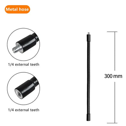 Flexible Metal Tube Rod Monopod Selfie Stick Stands With 1/4inch Screws Ball Head Extension Arm For Camera Phone Tripod