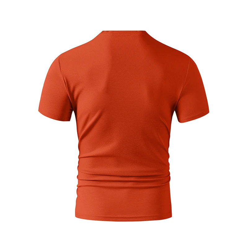 Men's V-Neck T-Shirt - Casual Summer Breathable Short Sleeve Tee, Lightweight Top