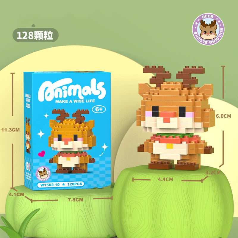 Micro Building Blocks - Creative Animal Brick Set | DIY Mini Construction Toys Kit