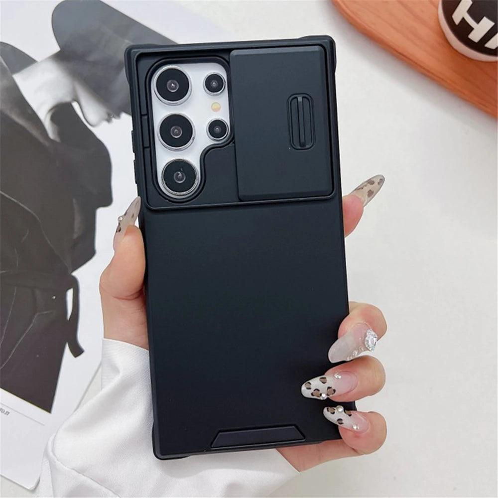 Slide Camera Lens Protection Case For Samsung S26 S25 Ultra S24 S23 FE S22 S21 Note 20 Plus A56 A36 A16 A55 A15 Shockproof Cover