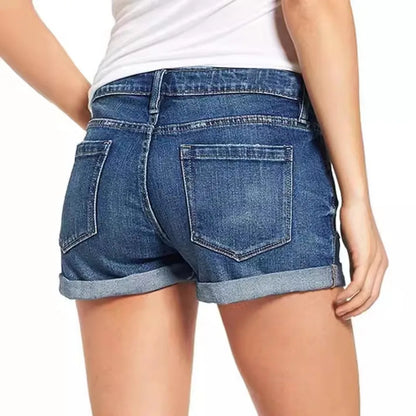 Summer Students Denim Shorts Women 2025 Female Harajuku Cotton HOLE Jeans Ladies Elastic Pockets Harem Trousers Short Pants