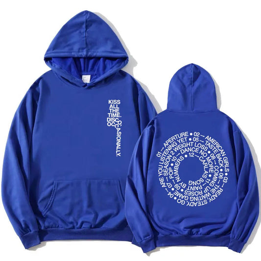 HarryStyles KISS ALL THE TIME. DISCO, OCCASIONALLY.  Hoodies Album Design Graphic Print Sweatshirts Women Clothing Fleece Hoodie