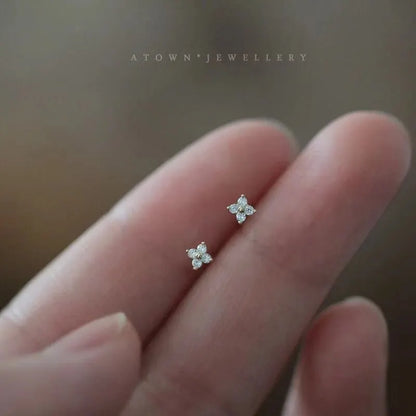 Multiple Style Earrings for Women Mini Zircon Candy Sweet Stud Ear Girls Flower Hypoallergenic Piercing Jewelry Fashion Gifts