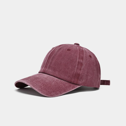 Sunscreen Water Washed MEN'S Baseball Cap with a Small Face, Retro Distressed and Versatile Trendy Duck Tongue Hat, MEN'S Big He