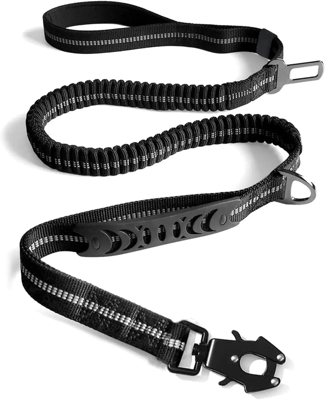 Reflective Shock Absorbing Pet Leashes with Car Seatbelt for Large Dogs Heavy Duty Tactical Bungee Dog Leash No Pull Dog Leash