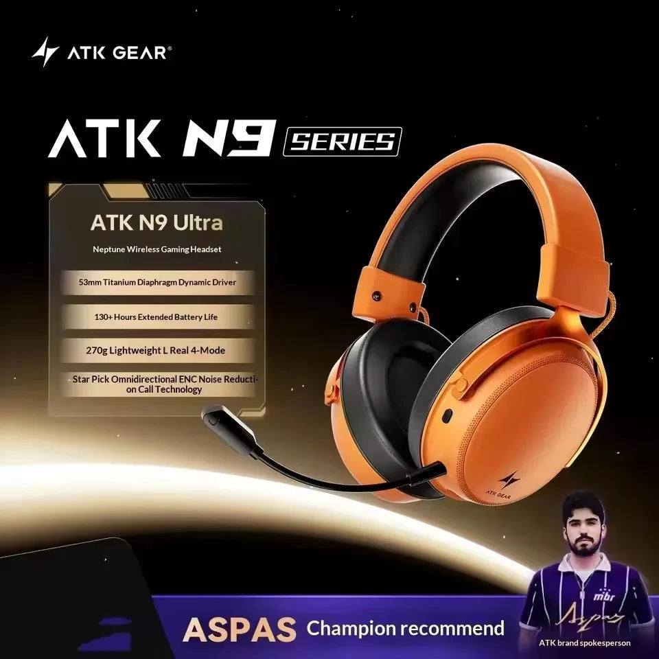 ATK N9 2.4GHz Wireless Gaming Headset with Mic for PS5 PS4 PC Mac Playstation Bluetooth Gaming headphone with Microphone