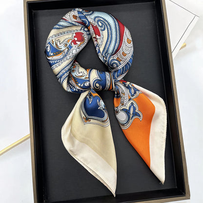 Luxury Silk Square Scarf - Womens Satin Neckerchief  Hair Wrap 2023
