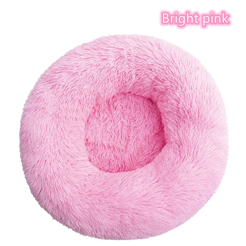 Soft Cat Bed - Plush Donut Pet Nest With Washable Corduroy Cover & Anti Slip Mat
