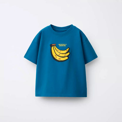 Printed Cartoon T-shirt For Kids Clothing Summer Costume Simple Fashion Baby Girl And Boy Short Sleeve Tees Tops Children Tshirt
