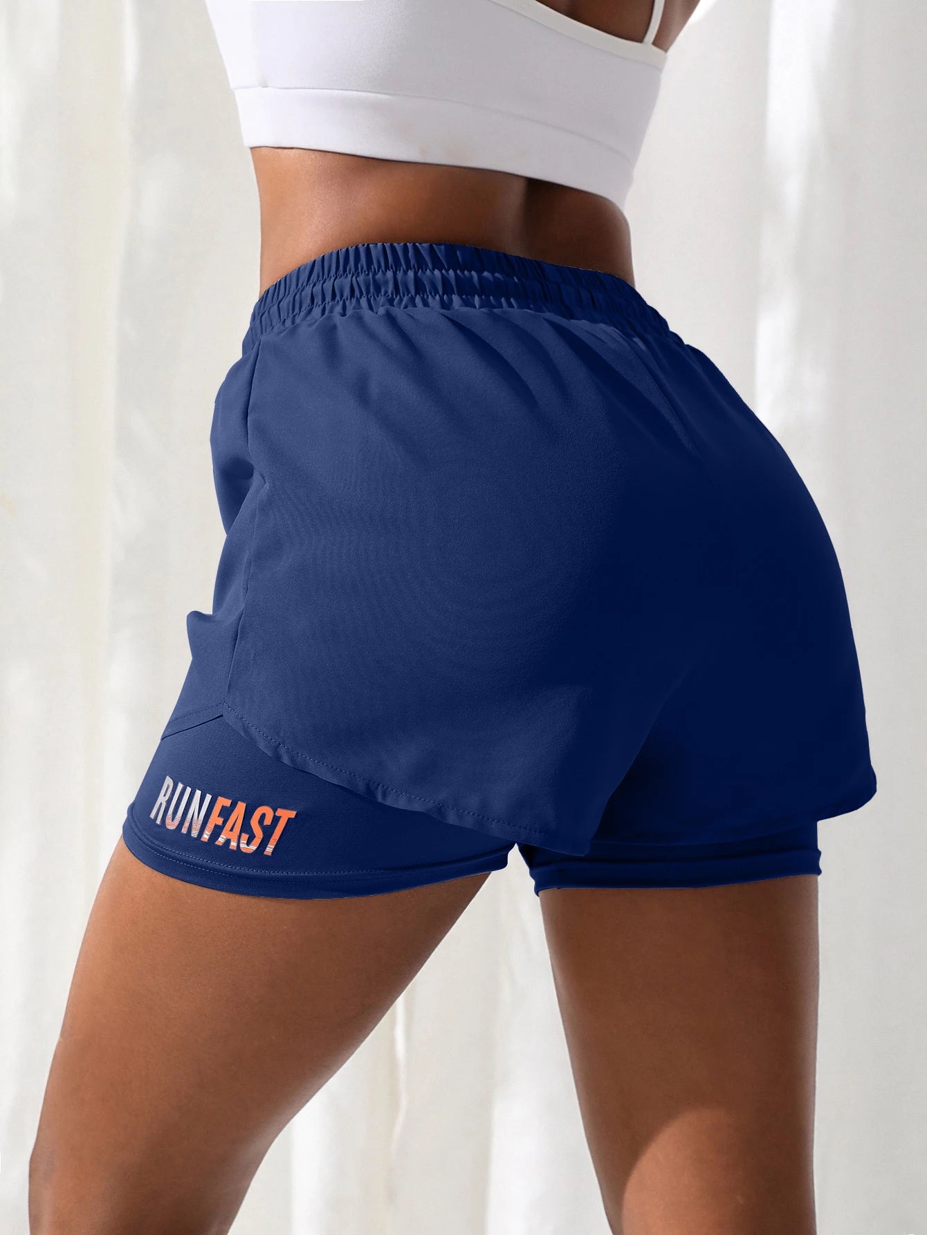 Women's High Rise Yoga Shorts - Elastic Waistband, Breathable Running Shorts