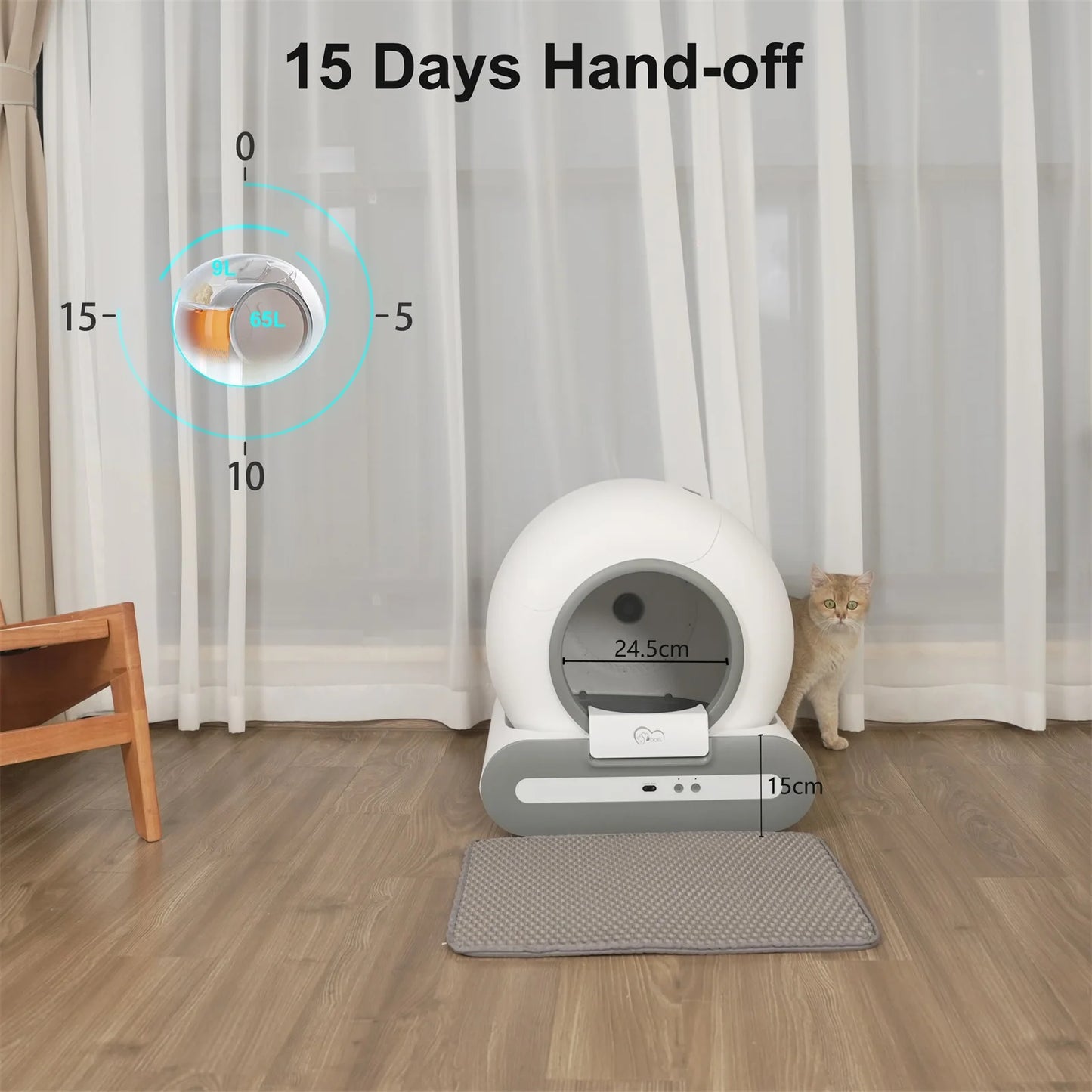 Automatic Self-Cleaning Cat Litter Box with App Control  Litter Mat for Large Cats - ZOOMNSTORE