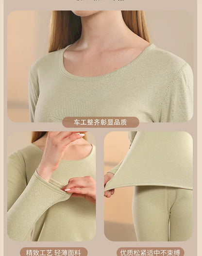 Men Wool Winter Long Sleeves Thermal Warm Thick Sweater Thermal Underwear Soft Fleece Lined Long Johns Set Thermal Clothes